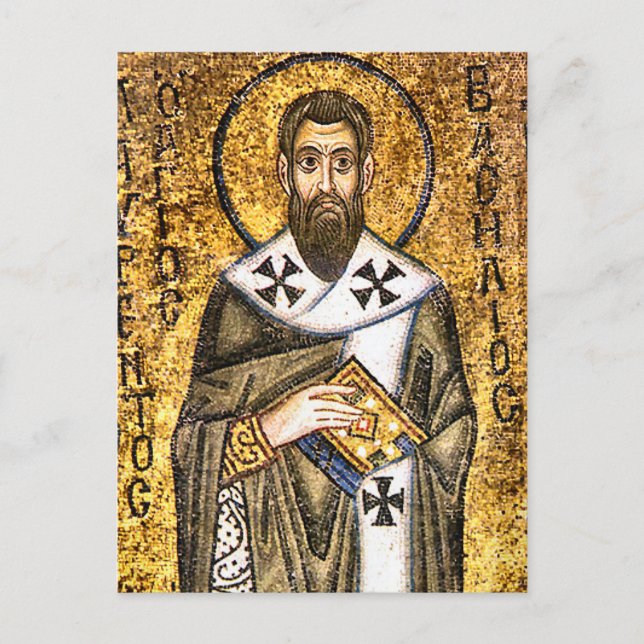 Carte Postale Icône chrétienne orthodoxe de Saint-Basile (Devant)