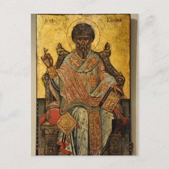 Carte Postale Icône chrétienne orthodoxe de Saint-Spyridon (Devant)