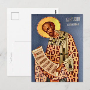 Carte Postale Icône chrétienne orthodoxe de St. Jean Chrysostome