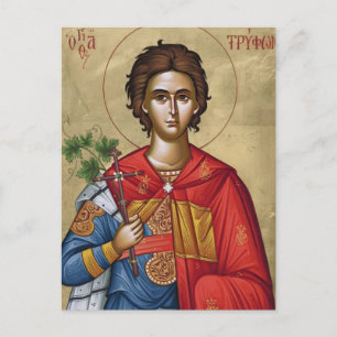 Carte Postale Icône chrétienne orthodoxe de St. Tryphon de Camps
