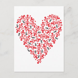 Carte Postale Icône d'art en forme de cœur d'amour