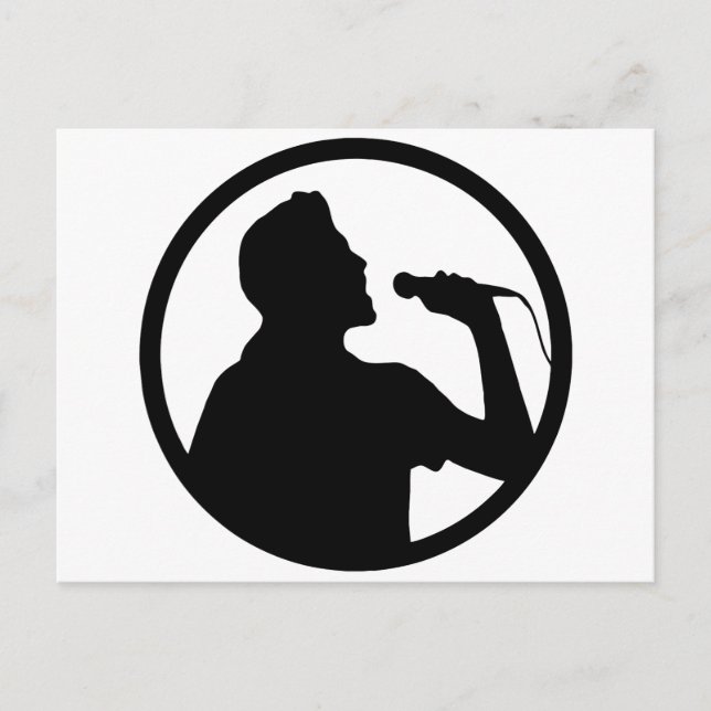 Carte Postale Icône de chanteur - Logo de karaoké (Devant)