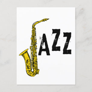 Carte Postale Icône de jazz avec saxophone