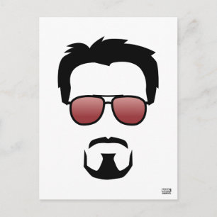 Carte Postale Icône de la coiffure de Tony Stark avec des lunett
