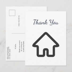 Carte Postale Icône de maison immobilière Merci au vendeur