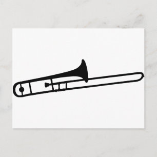 Carte Postale icône d'instrument trombone noir