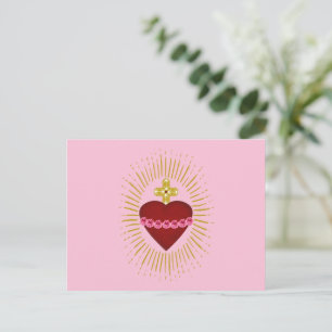 Carte Postale Icône du Cœur Sacré de Marie Cœur Immaculé