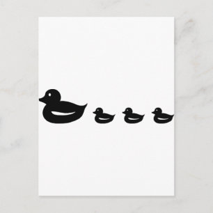 Carte Postale icône famille de canard