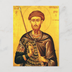 Carte Postale Icône orthodoxe de Saint Théodore Tiron