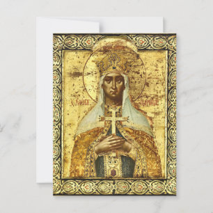 Carte Postale Icône orthodoxe de Sainte-Hélène Égal aux Apôtres