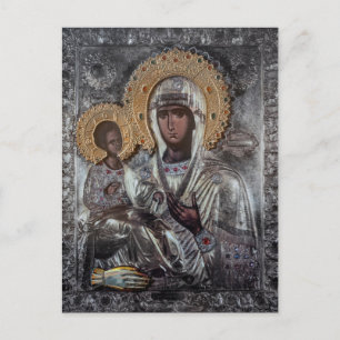 Carte Postale Icône religieuse de la Vierge Marie à trois mains