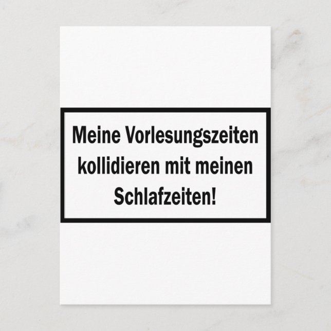 Carte Postale Icône Studenten Vorlesungszeiten (Devant)