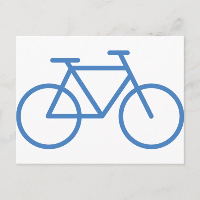 Carte Postale icône vélo bleu vélo vélo (Devant)