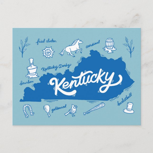 Carte Postale Icônes de souvenirs du Kentucky (Devant)