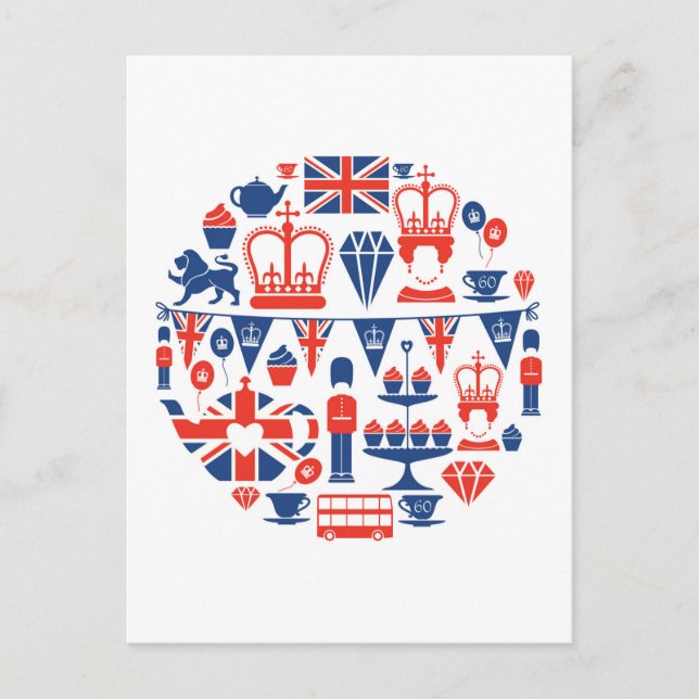 Carte Postale Icônes du Jubilé britannique (Devant)