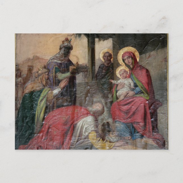Carte Postale icongraphie orthodoxe serbe à l'église de Valjevo. (Devant)