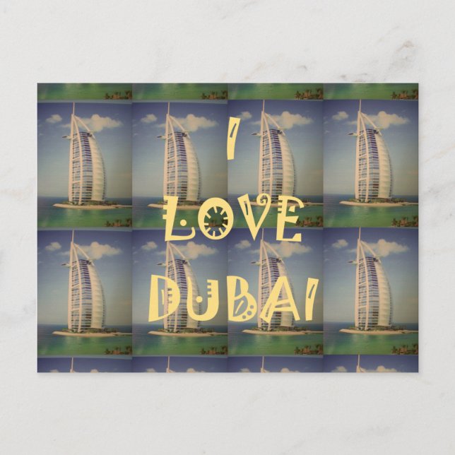 Carte Postale Iconic Dubai : "I Love Dubai" Vector Graphisme (Devant)