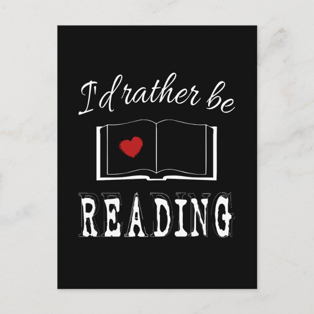Carte Postale I'd rather be reading (Devant)