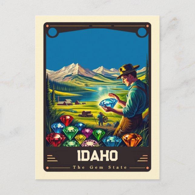 Carte Postale Idaho | Esprit patriotique Vintage (Devant)