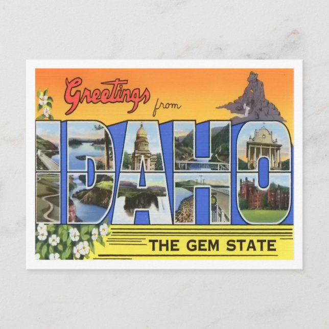 Carte postale Idaho Vintage Big Letters (Devant)