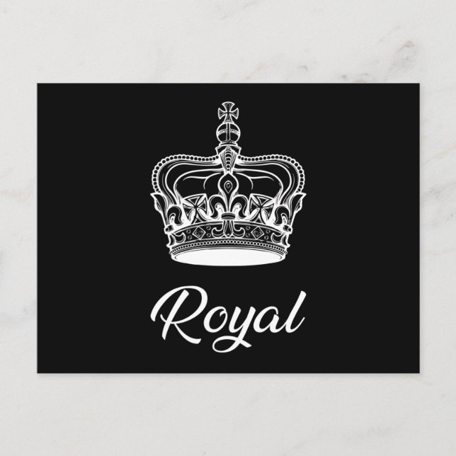 Carte Postale Idée cadeau drôle royal princesse couronne or (Devant)