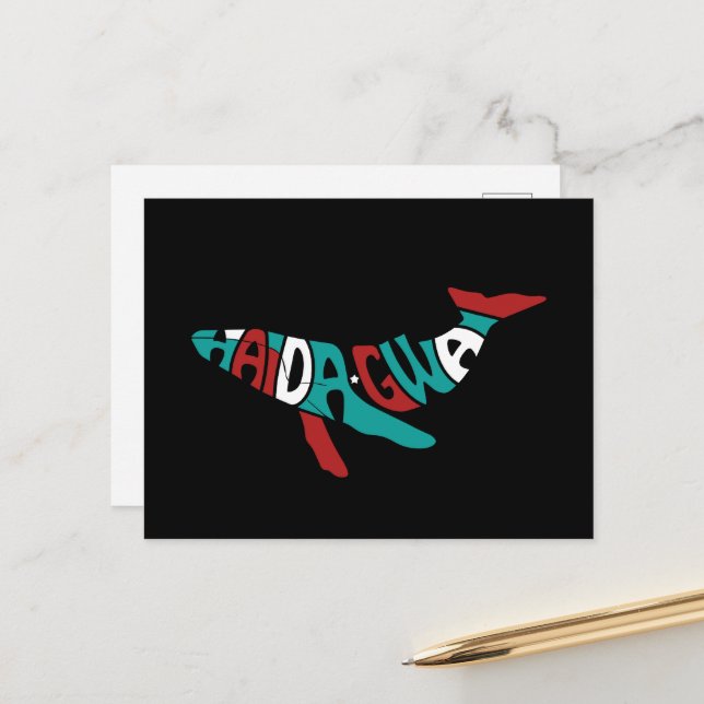 Carte Postale Idées de cadeaux pour hommes Haida Baleine Fierté  (Devant/Arrière en situation)