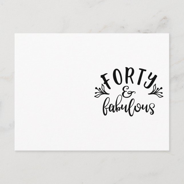 Carte Postale Idées pour un 40e anniversaire Quarante ans et fab (Devant)