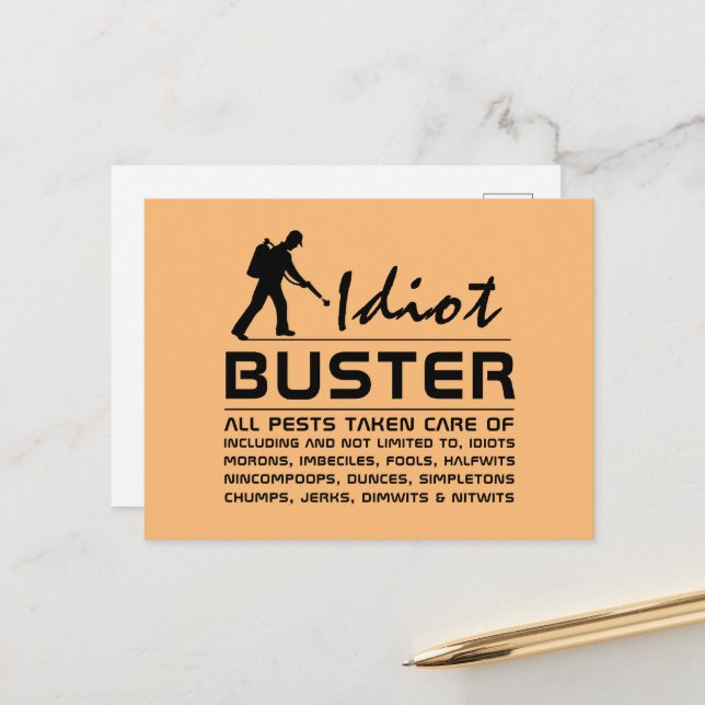 Carte Postale Idiot Buster (Devant/Arrière en situation)