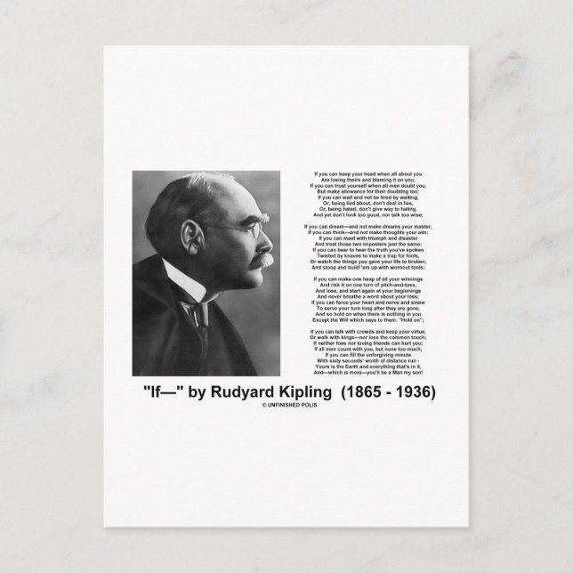 Carte Postale "If—" Poème De Rudyard Kipling (Devant)