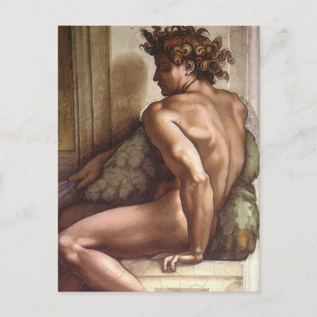 Carte postale Ignudo, Chapelle Sixtine de Michelan (Devant)
