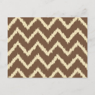 Carte Postale Ikat Chevrons - Chocolat brun et bronze