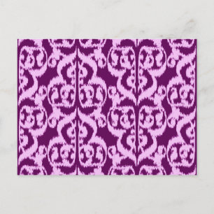Carte Postale Ikat Damassé Mauresque - violet et orchidée