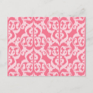 Carte Postale Ikat Moorish Damask - nuances de corail rose