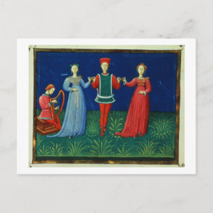 Carte Postale Il 973 f.21v Un Gentleman dansant avec deux Dames,