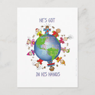 Carte Postale Il a le monde entier dans des ses mains