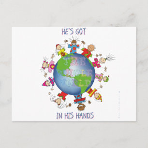 Carte Postale Il a le monde entier entre ses mains