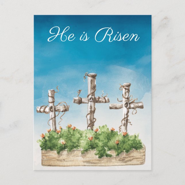 Carte Postale Il est ressuscité Croix de Pâques  (Devant)