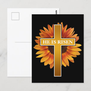 CARTE POSTALE IL EST RESSUSCITÉ PÂQUES CÉLÉBRATION CROIX