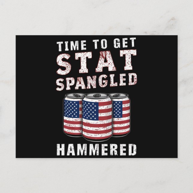 Carte Postale Il Est Temps D'Obtenir Star Spangled Hammered Beer (Devant)