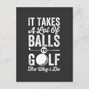 Carte Postale Il faut beaucoup de balles au golf comme je le fai