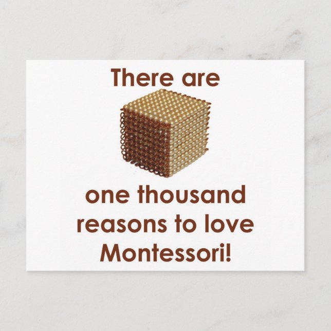 Carte Postale Il y a 1000 raisons d'aimer Montessori (Devant)