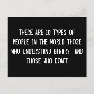 Carte Postale il y a 10 types de personnes dans le monde qui son