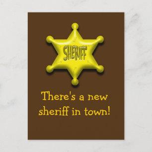 Carte Postale Il y a un nouveau shérif en ville !
