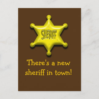 Carte Postale Il y a un nouveau shérif en ville !