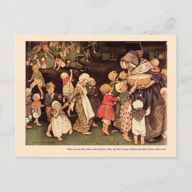 Carte Postale Il Y Avait Une Vieille Femme Rhyme Infirmière (Devant)
