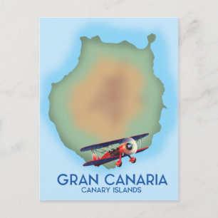 Carte Postale Île canarienne de Grande Canarie, affiche de voyag