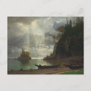 Carte Postale Île dans le lac (huile sur toile)
