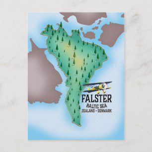 Carte Postale Île de Falster Danemark affiche de voyage.