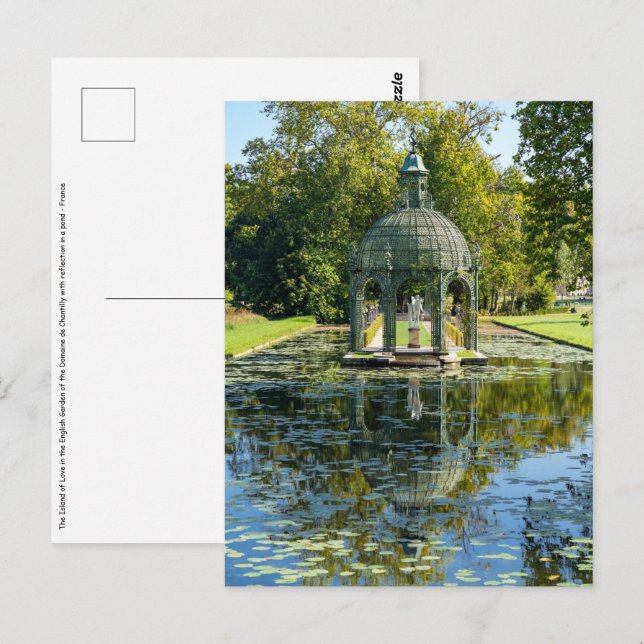 Carte Postale Île de l'Amour dans le Château de Chantilly (Devant / Derrière)