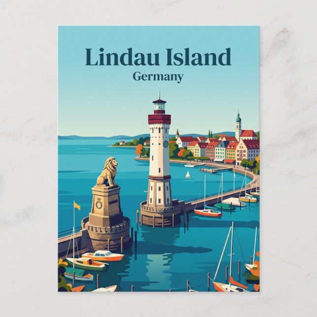 Carte Postale Île de Lindau Allemagne (Devant)